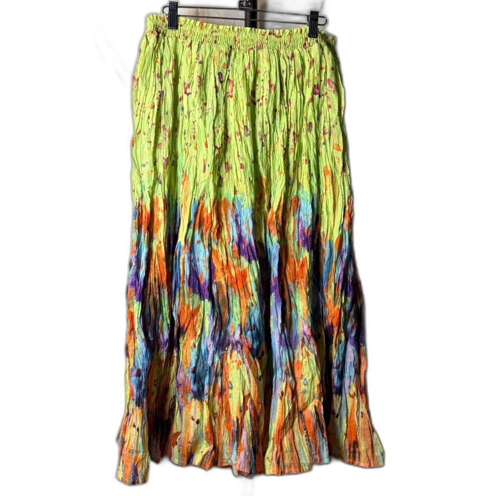 NWT Chaudry KC Watercolor Tie Dye Maxi Broomstick Skirt size S